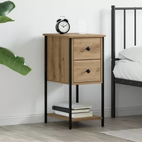    Éjjeliszekrény kézműves tölgy 32 x 42 x 70 cm Vas és faforgács