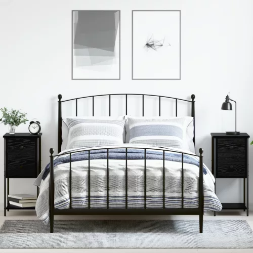  Éjjeliszekrény fiókkal 2 pcs Musta tammi 32 x 42 x 70 cm