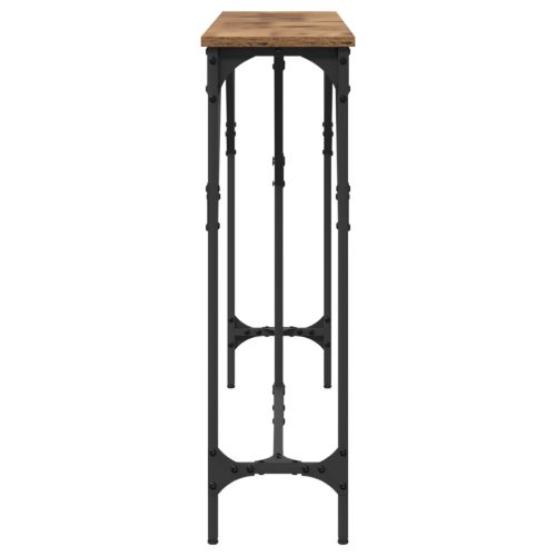  Konzol Asztal Régi Fa 140x23x75 cm Műanyag Fa