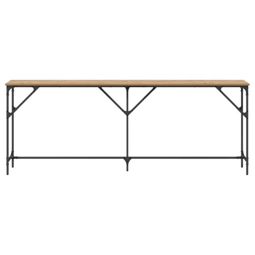  Konzolasztal Tömör tölgy 200x29x75 cm Műszaki fa