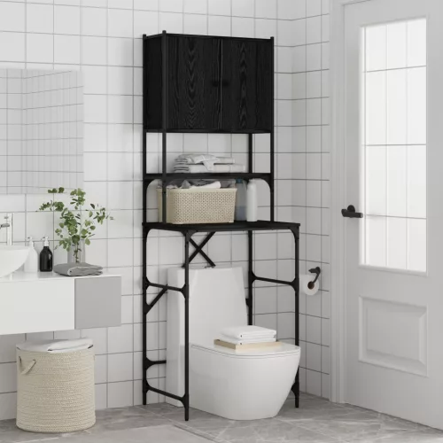  Mosógép Szekrény Fekete Tölgy 68x48.5x194 cm