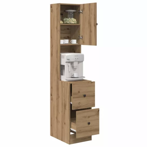  Konyhaszekrény fiókkal polcokkal tárolóval ajtóval kézműves tölgy Faanyag