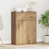  Széf fiókkal polcokkal tárolóval ajtóval kézműves tölgy 79 x 38 x 80 cm Faanyag