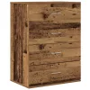  Széf fiókkal tárolóval Régi fa 60 x 39 x 80 cm Faanyag