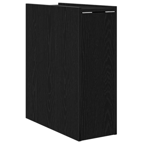  Keskeny Fürdőszobai Szekrény Kerekekkel - Fekete Tölgy Kivitelezés