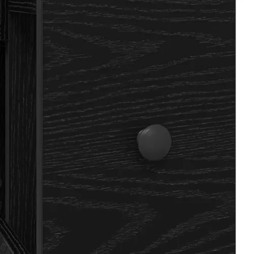  Keskeny Fürdőszobai Szekrény Kerekekkel - Fekete Tölgy Kivitelezés