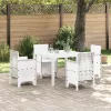  Kerti Asztal Fehér 100x100x73 cm Poli Rattan