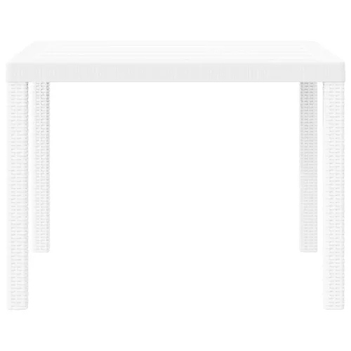  Kerti Asztal Fehér 100x100x73 cm Poli Rattan