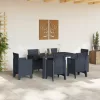  Kerti Asztal Antracit 150x100x73 cm Polyrattan