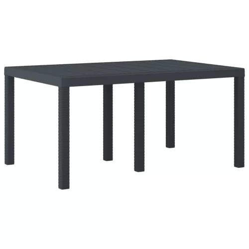  Kerti Asztal Antracit 150x100x73 cm Polyrattan