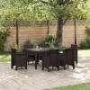  Kerti Asztal Barna 150x100x73 cm Poli Rattan