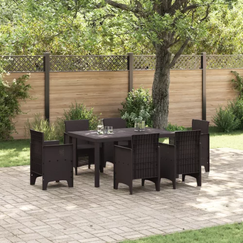  Kerti Asztal Barna 150x100x73 cm Poli Rattan