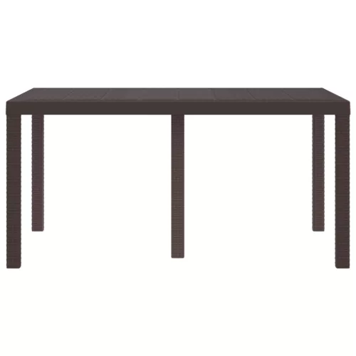  Kerti Asztal Barna 150x100x73 cm Poli Rattan