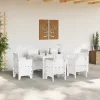  Kerti Asztal Fehér 150x100x73 cm Poli Rattan
