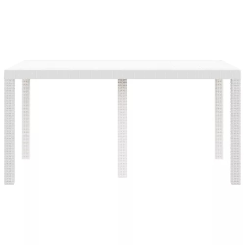  Kerti Asztal Fehér 150x100x73 cm Poli Rattan
