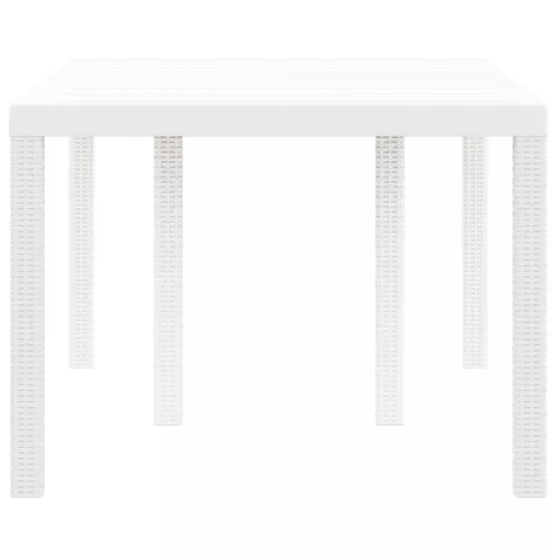  Kerti Asztal Fehér 150x100x73 cm Poli Rattan