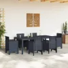  Kerti Asztal Antracit 200x100x73 cm Poli Rattan