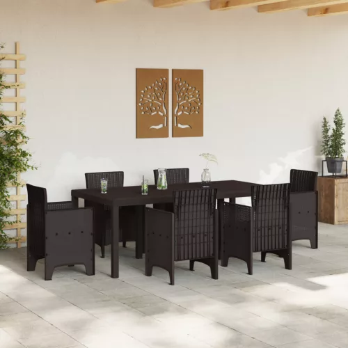  Kerti Asztal Barna 200x100x73 cm Polirattan