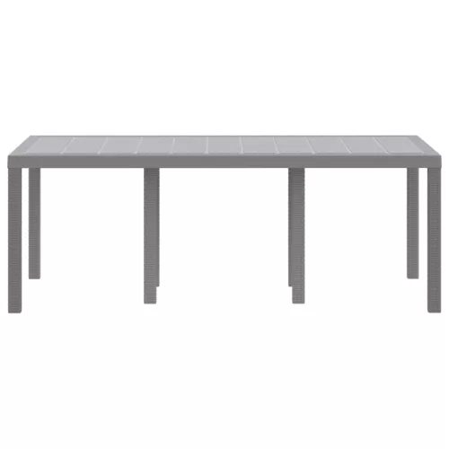  Kerti Asztal Világosszürke 200x100x73 cm Polyrattan