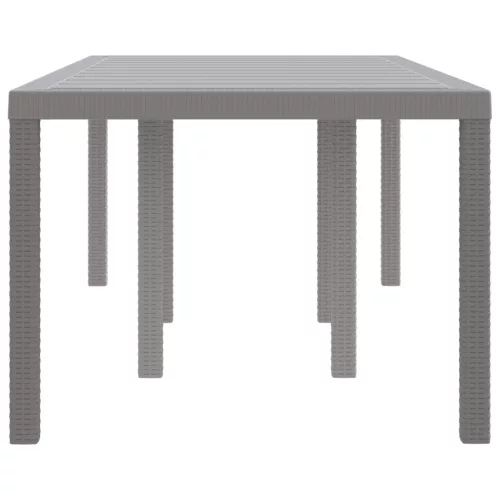  Kerti Asztal Világosszürke 200x100x73 cm Polyrattan