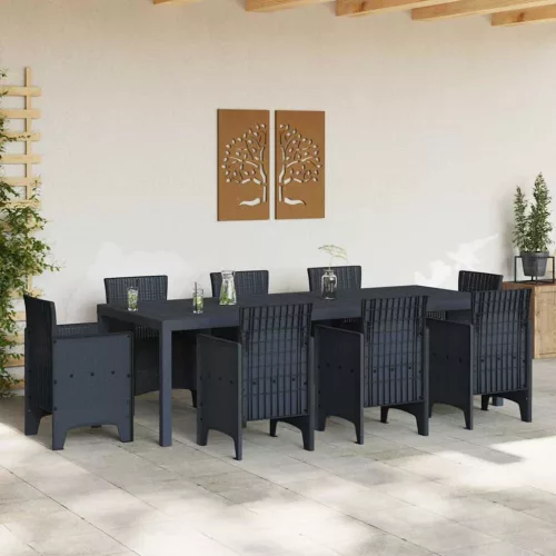  Kerti Asztal Antracit 250x100x73 cm Poli Rattan