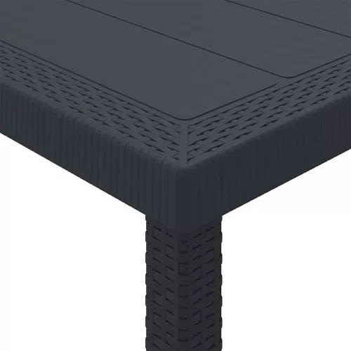  Kerti Asztal Antracit 250x100x73 cm Poli Rattan
