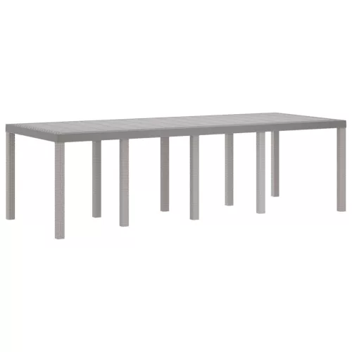  Kerti Asztal Világosszürke 250 x 100 x 73 cm Poly Rattan