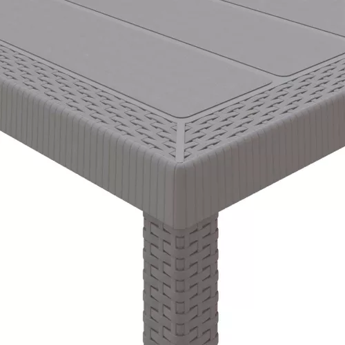  Kerti Asztal Világosszürke 250 x 100 x 73 cm Poly Rattan