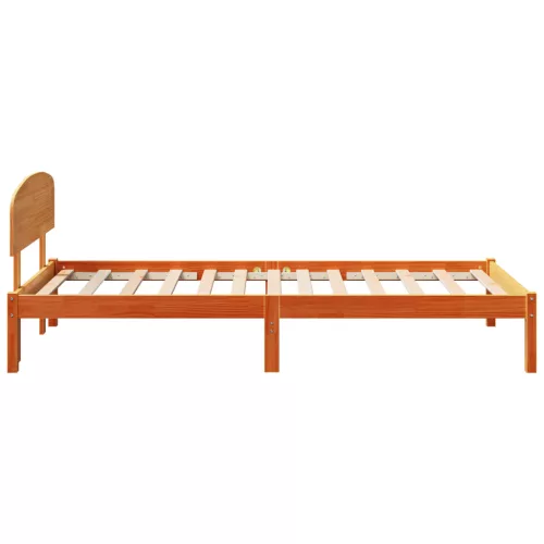  Ágykeret Fejtámlával Gyantázott Barna 100x200 cm Tömör fa Fenyő