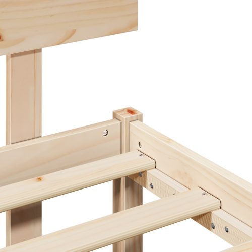  Ágykeret Fejtámasszal 90x190 cm Tömör fa Fenyő