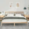  Ágykeret fejtámlával Barna 200 x 200 cm Tömör fenyőfa
