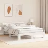  Fa Ágykeret Fehér Fa 140 x 200 cm Tartós Minimalista Ágykeret