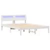  Ágykeret LED -es lámpákkal fejtámlával Fehér 120 x 190 cm Tömör fenyőfa
