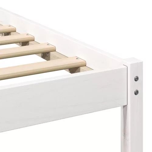  Ágykeret LED -es lámpákkal fejtámlával Fehér 120 x 190 cm Tömör fenyőfa