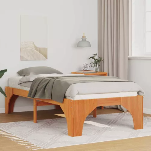  Földi ágykeret tárolóval Barna 75 x 190 cm Tömör fenyőfa