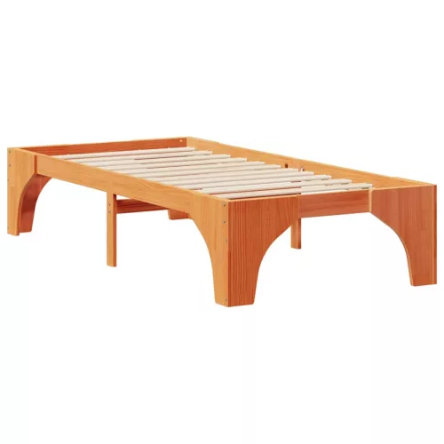  Földi ágykeret tárolóval Barna 75 x 190 cm Tömör fenyőfa
