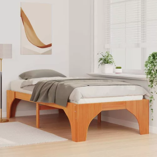  Földi ágykeret tárolóval Barna 75 x 190 cm Tömör fenyőfa