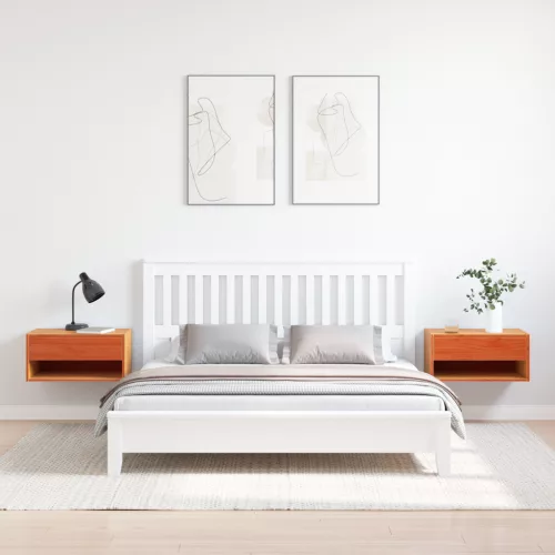  Fali éjjeli szekrény fiókkal 2 pcs Viaszbarna 50 x 32.5 x 24 cm