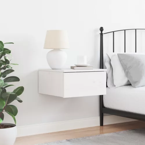  Fali éjjeli szekrény Fehér 37 x 35 x 18.5 cm Tömör fenyőfa