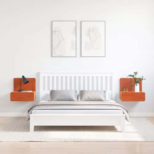  Fali éjjeli szekrény fiókkal 2 pcs Viaszbarna 44 x 32.5 x 40 cm