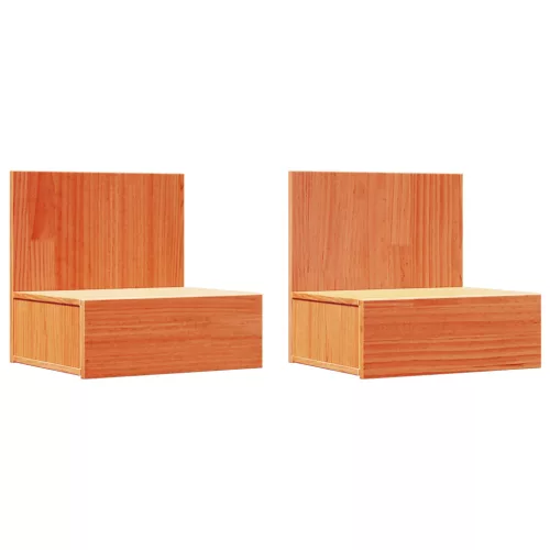  Fali éjjeli szekrény fiókkal 2 pcs Viaszbarna 42 x 32.5 x 40 cm
