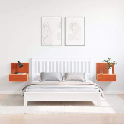  Fali éjjeli szekrény fiókkal 2 pcs Viaszbarna 42 x 32.5 x 40 cm