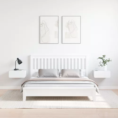  Fali éjjeli szekrény fiókkal 2 pcs Fehér 39 x 34 x 16.5 cm