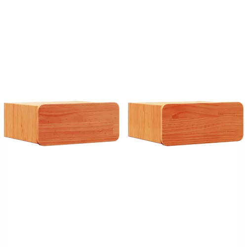  Fali éjjeli szekrény fiókkal 2 pcs Viaszbarna 39 x 34 x 16.5 cm