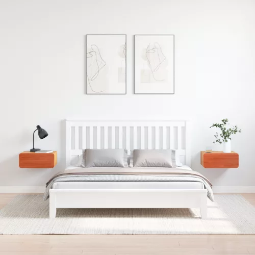  Fali éjjeli szekrény fiókkal 2 pcs Viaszbarna 39 x 34 x 16.5 cm
