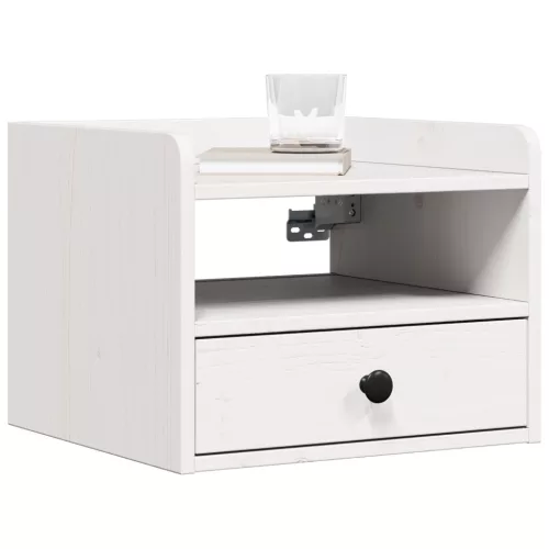  Éjjeli asztal fiókkal Fehér 38 x 36 x 29.5 cm Tömör fenyőfa