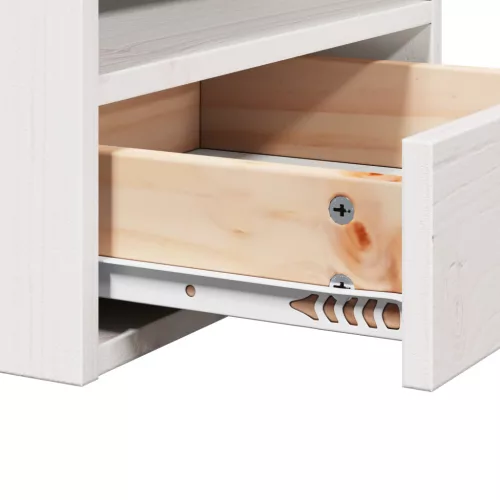  Éjjeli asztal fiókkal Fehér 38 x 36 x 29.5 cm Tömör fenyőfa