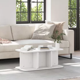    Dohányzóasztal Fehér 80 x 39.5 x 33.5 cm Tömör fenyőfa