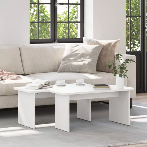  Dohányzóasztal 2 pcs Fehér 100 x 69 x 35.5 cm Tömör fenyőfa