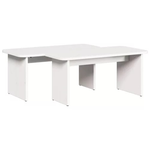  Dohányzóasztal 2 pcs Fehér 100 x 69 x 35.5 cm Tömör fenyőfa